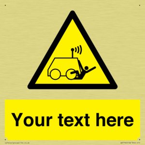 Custom warning run over by operator controlled machine